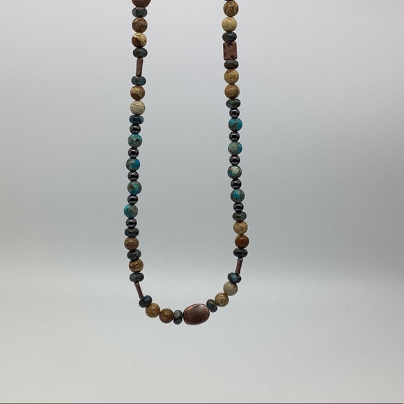 Boho 💥 Agates, Blue Jasper, Hematite Necklace - Picture 8 of 10